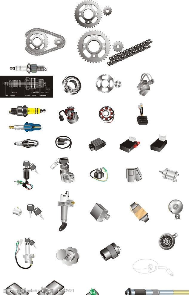 矢量汽车配件图片素材